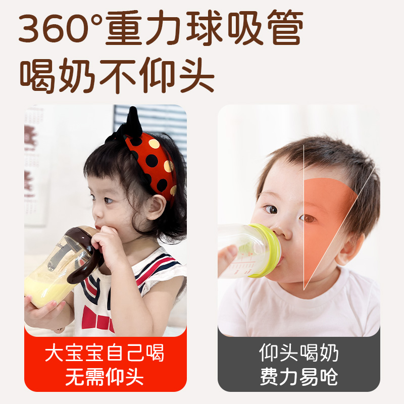 阿妈喜ppsu奶瓶新初生婴儿1岁以上宝宝防胀气呛奶吸管0-6个月