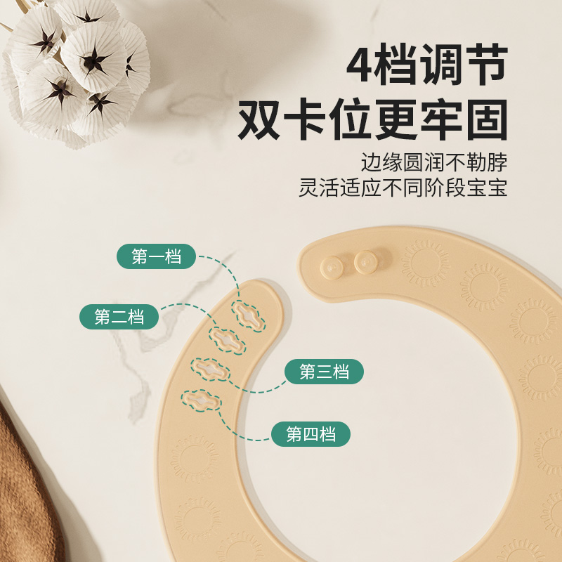 宝宝吃饭围兜硅胶一体式超软防水夏季轻薄婴儿辅食饭兜喂饭围嘴