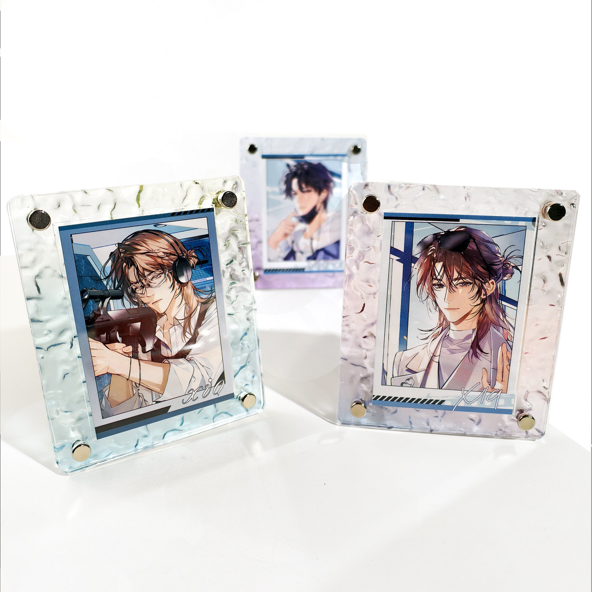 亚克力水波纹卡框3寸渐变高透双联小卡拍立得相框谷美卡套展示架,淘宝优惠券,粉丝福利购,淘宝优惠卷