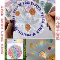 New Sunshine Catcher Windows Sticker Rainbow Prism No Glue PVC Animal Butterfly Static Sticker Colorful Crashworthy Glass Sticker