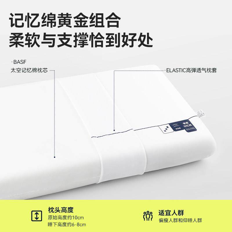 蕉果芭F65XQ24深睡枕释压芯护颈枕头椎记忆棉枕男女侧睡助眠回弹,淘宝优惠券,粉丝福利购,淘宝优惠卷