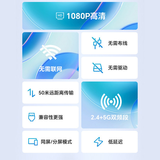 hdmi无线投屏器点对点传输器笔记本电脑显示器投影仪4K高清同屏器