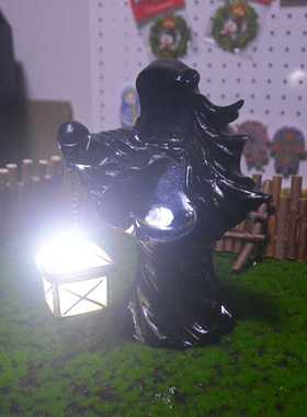 新款直销跨境新款女巫提灯花园草坪雕塑装饰户外庭院万圣节树脂工