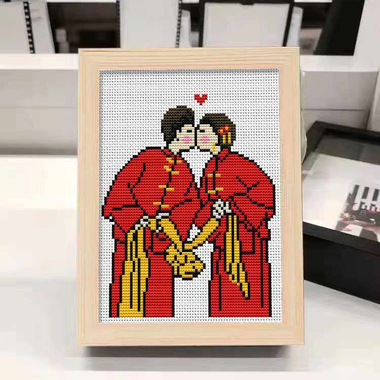新款直销2023新款十字绣自己绣diy手工制作小件结婚新婚礼物送新,淘宝优惠券,粉丝福利购,淘宝优惠卷