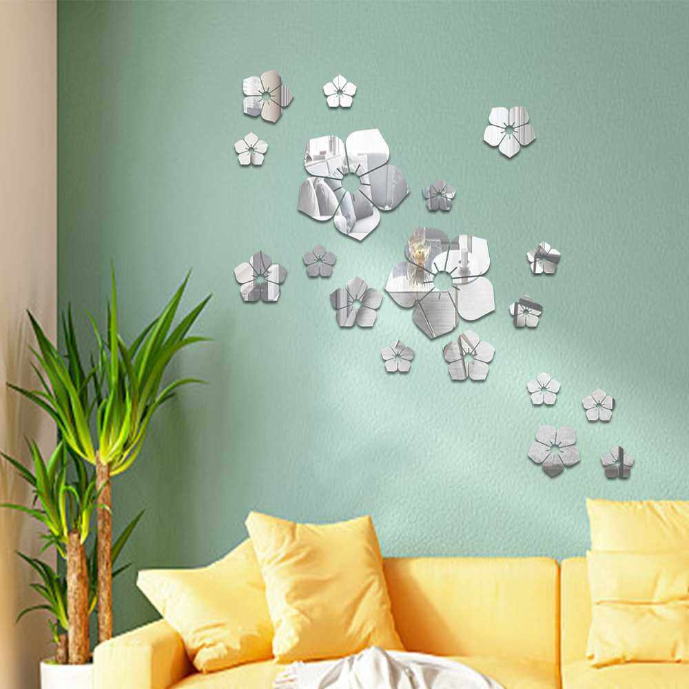 新款直销JM1028  小花亚克力客厅立体墙贴卧室房间装饰贴画电视背,淘宝优惠券,粉丝福利购,淘宝优惠卷