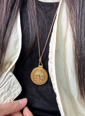 金包银吞金独角兽貔貅罗盘吊坠女