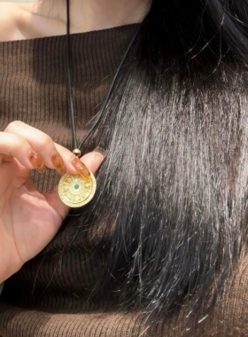 金包银旋转八宝罗盘吊坠项链男女