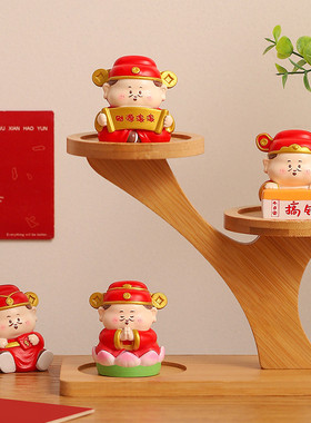 精美小财神树脂摆件办公室桌面装饰中式公仔招财男女礼品
