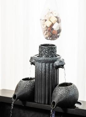 古法养景鱼鱼缸鱼池造观水循环流水陶罐出2025.08.水口过滤景器饰