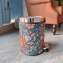 MAGRACE HOME FASHION CREATIVE KITCHEN BEDROOM LEATHER TRASH CAN HOME PEDALLING GARBAGE CAN