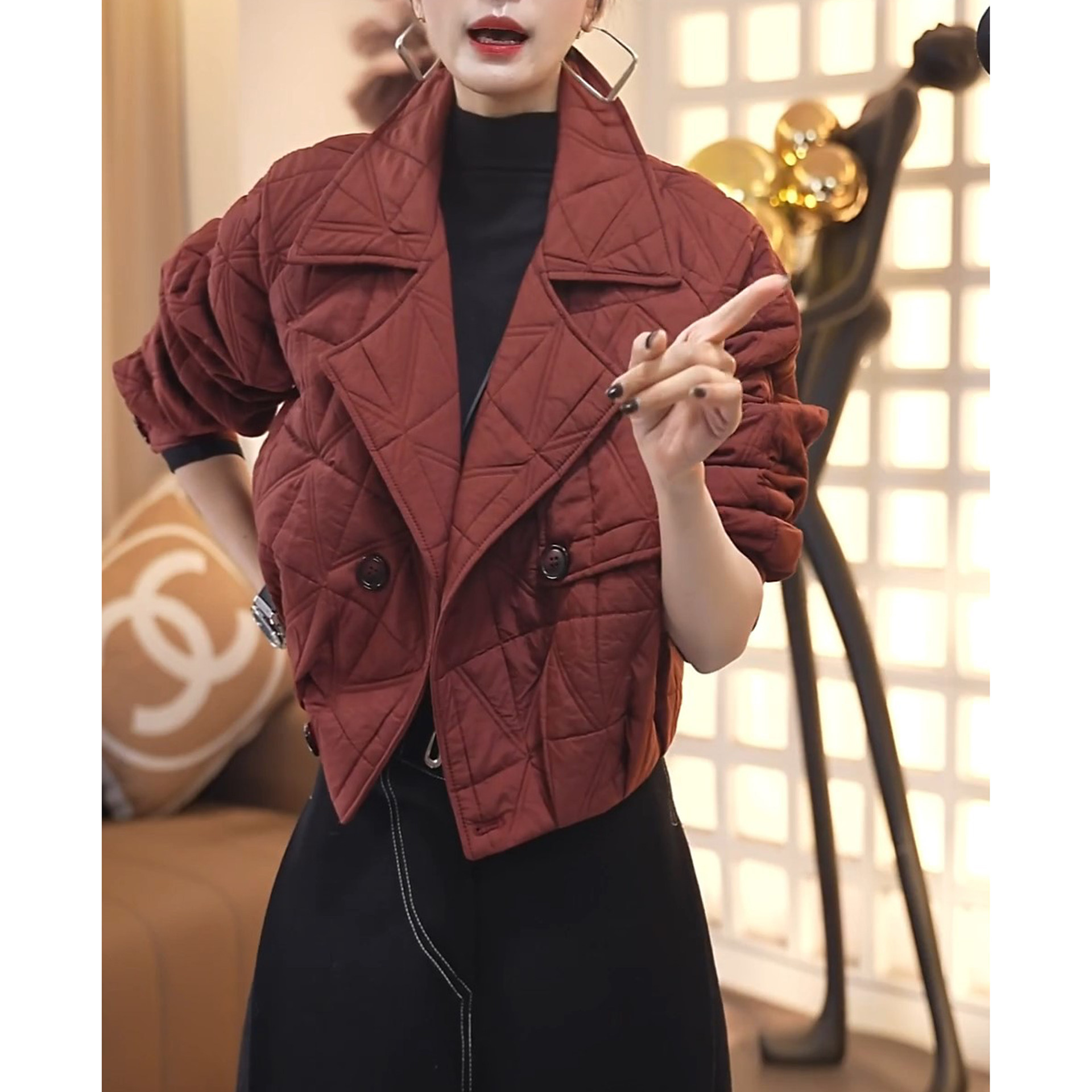 气质设计感短外套棉袄女冬季新款时尚洋气小个子百搭显瘦长袖棉服,淘宝优惠券,粉丝福利购,淘宝优惠卷