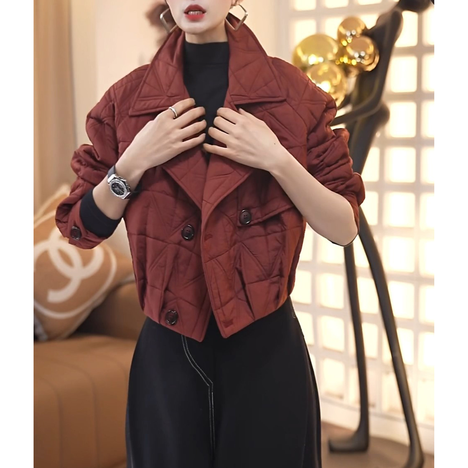 气质设计感短外套棉袄女冬季新款时尚洋气小个子百搭显瘦长袖棉服,淘宝优惠券,粉丝福利购,淘宝优惠卷