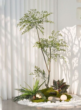 仿真植物南天竹盆栽假绿