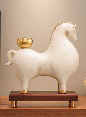 花纹红色马上有钱招财摆件礼物