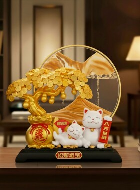 招财猫柿子发财树摆件柿柿如意