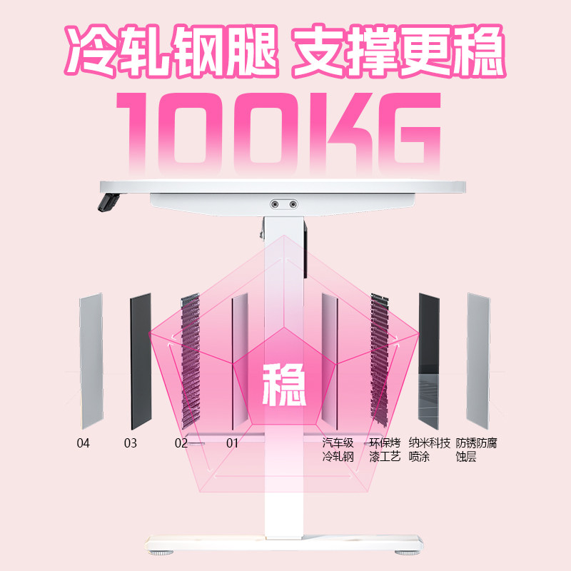 乘胜电脑桌双电机电动升降桌电竞桌办公桌书桌家用台式书房卧室桌,淘宝优惠券,粉丝福利购,淘宝优惠卷