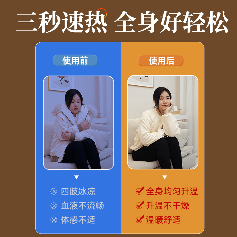 三马实木取暖器烤火炉家用烤火箱暖脚器电火桶烘脚神器2024新款