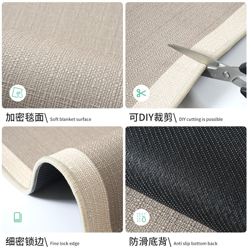 Linen Pfaff round carpet chair mat high-end non-slip and anti-wear bedroom study chair rocking chair computer chair floor mat