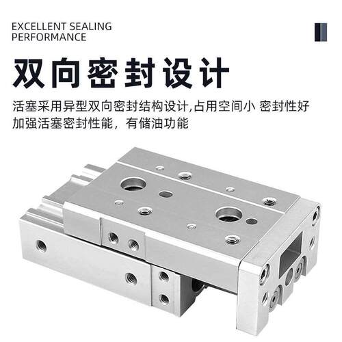 艾拉瑞尔HLS20x10S 20S 30S 40S 50S 75S 100S精密气动滑台气缸 - 图1