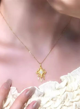夜空闪动星星项链灵动跳动的心锁