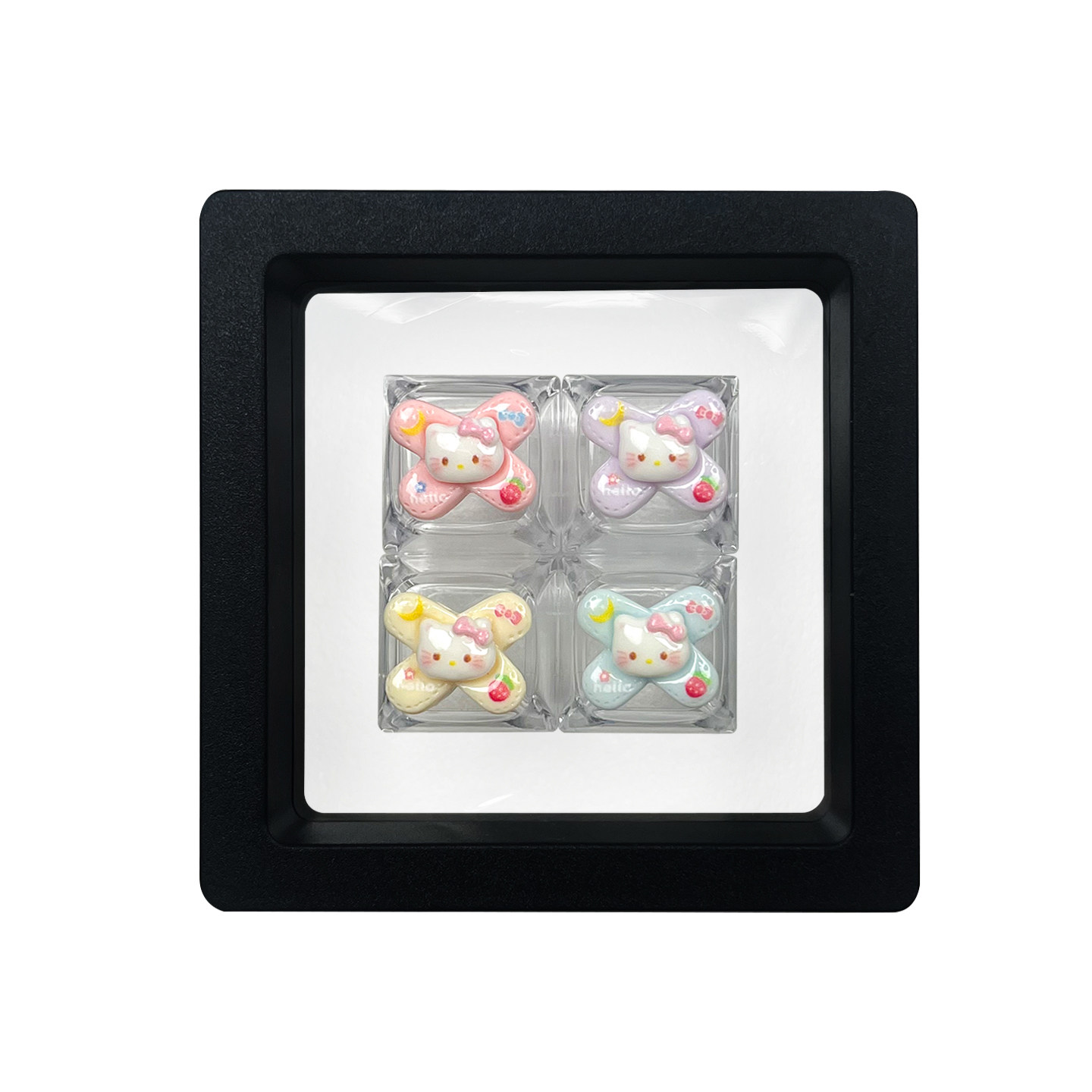 创可贴KT猫键帽四只装定制透光可爱HelloKitty系列diy键盘配件,淘宝优惠券,粉丝福利购,淘宝优惠卷