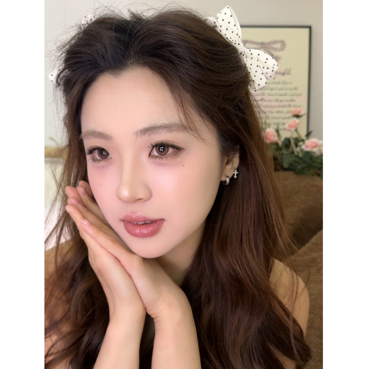 侧边倒插梳波点立体蝴蝶结齿梳刘海碎发整理短发公主头发夹女发卡 - 图0