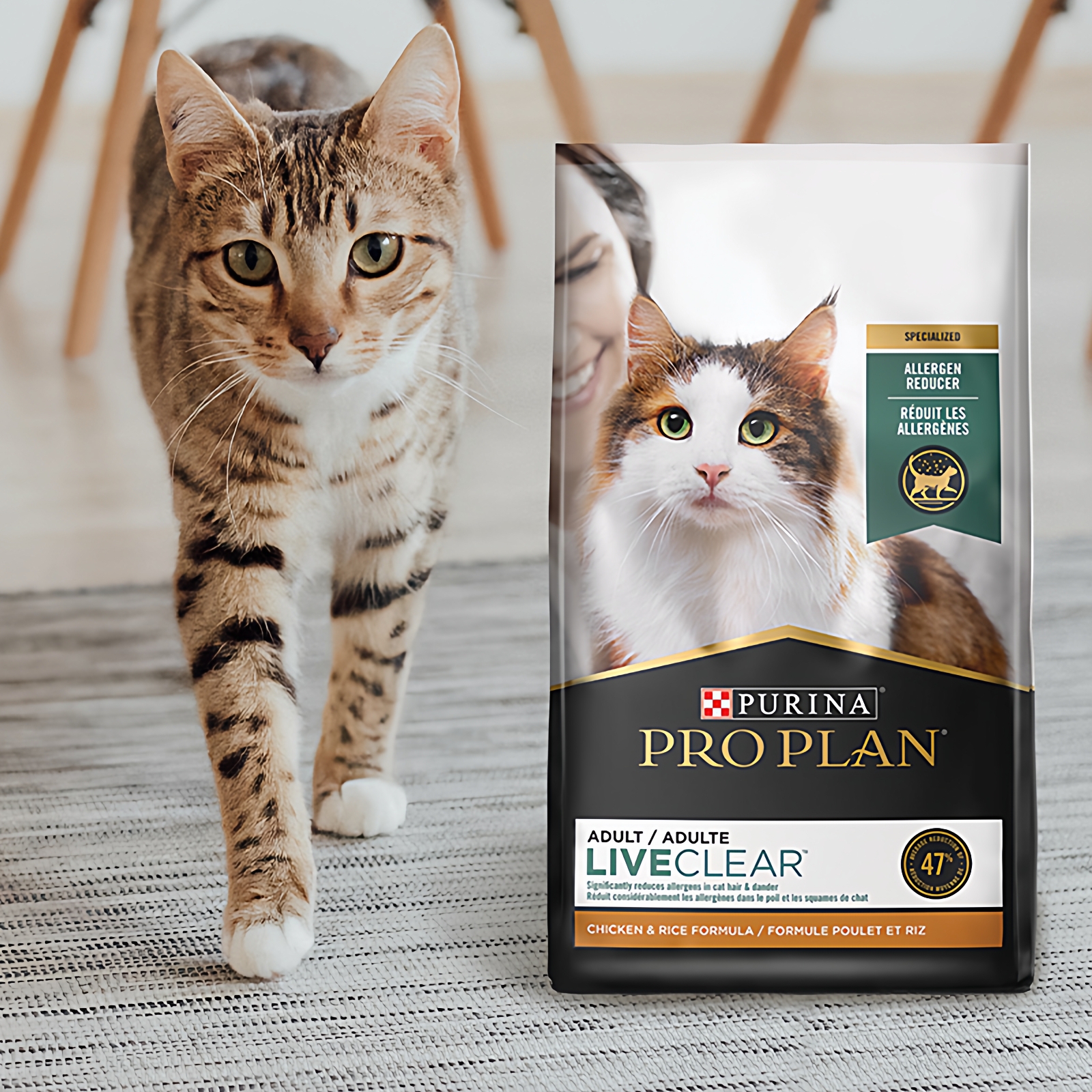 冠能LiveClear畅抚猫粮美国进口全价成猫粮防猫毛抗过敏原3.18kg - 图3