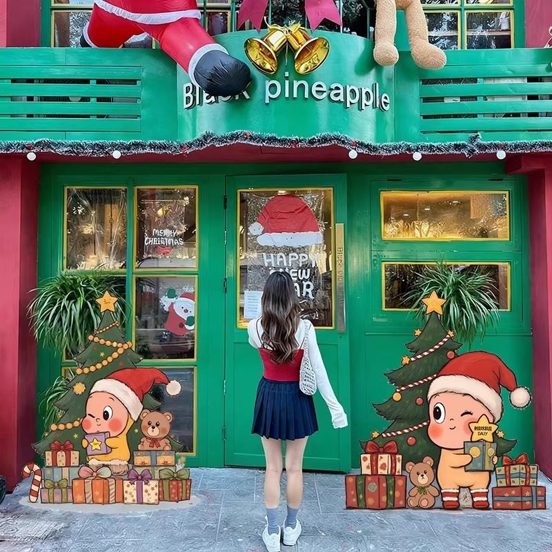 圣诞节日星星人装饰品KT板摆件橱窗店铺室外氛围拍照道具场景布置,淘宝优惠券,粉丝福利购,淘宝优惠卷