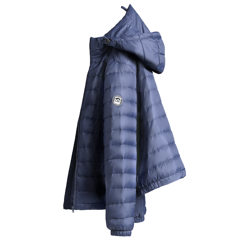 雪中飞男款连帽纯色简约轻柔短款 雪中飞男装羽绒服