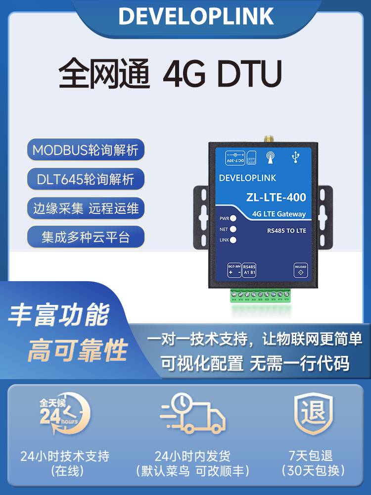 4GDTU边缘网关Cat1模块485透传Modbus转JSON云平台电表645MQTT - 图3