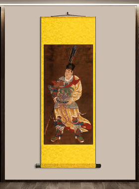 二郎神 杨戬 监门清源真君像阿弥陀佛画像挂画佛堂供奉佛像背景