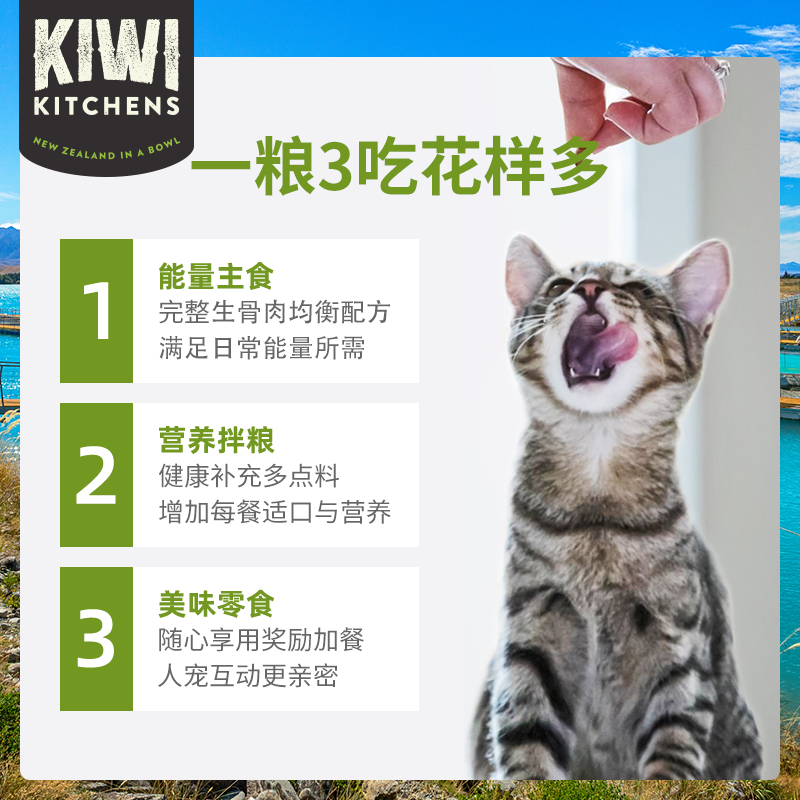 【天猫U先】KIWI无谷风干纯肉猫粮 羊肉味15g*3包 - 图0