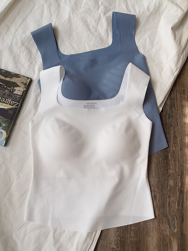拾叶里夏季宽肩带背心女内搭打底可拆胸垫内衣免穿文胸可外穿背心 - 图3