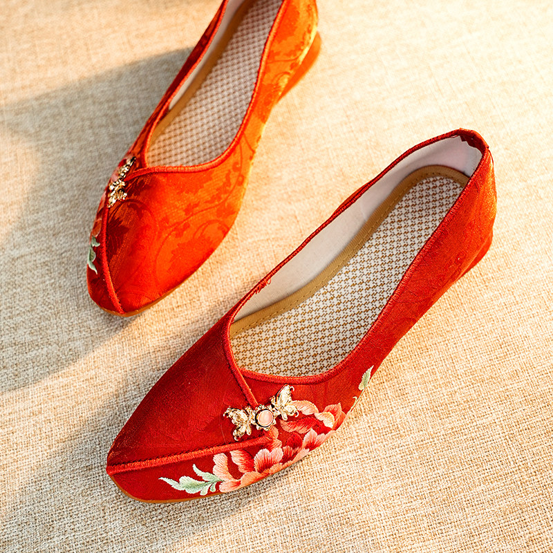 老北京布鞋女款新中式鞋子旗袍鞋民族风浅口软底一脚蹬手工绣花鞋,淘宝优惠券,粉丝福利购,淘宝优惠卷