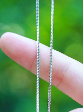 蛇骨链银项链女长链925银配链S链子无吊坠四方锁骨链裸链狐尾链