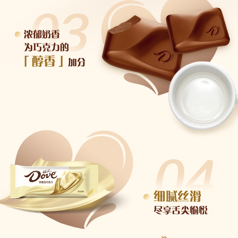 【奶香白巧】德芙白巧克力156g盒装13条巧克力下午茶出游零食D - 图2