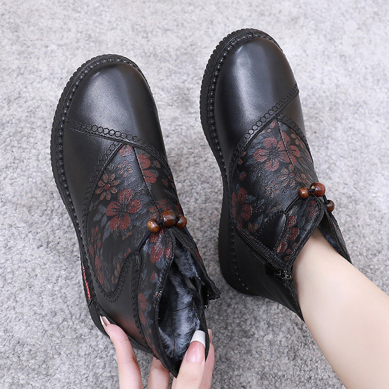 2024冬季新款老北京棉鞋女加绒加厚保暖防滑中老年妈妈棉靴雪地靴,淘宝优惠券,粉丝福利购,淘宝优惠卷