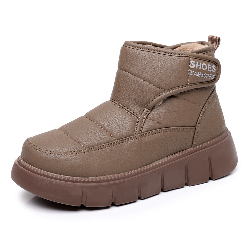 棉鞋女2025冬新款老北京棉鞋加绒加厚保暖雪地靴皮面厚底防滑棉靴,淘宝优惠券,粉丝福利购,淘宝优惠卷