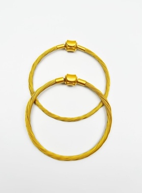 全新适用于周生转运珠同款手绳5mm咖色粗款钢丝绳3mm金色钢丝绳