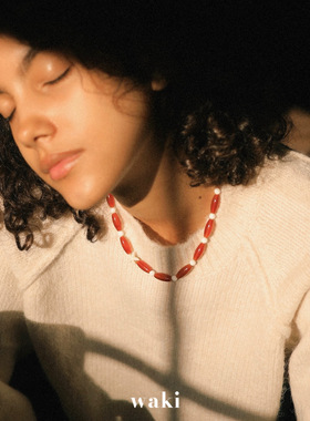 waki 红玛瑙舞步 Carnelian Waltz 手工秋冬款串珠项链