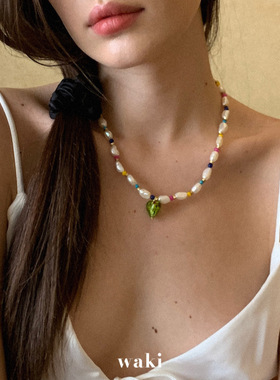 waki 巴洛克糖果 Baroque Candy 春夏彩色系天然珍珠手工串珠项链