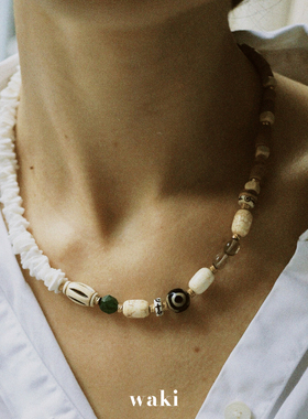 waki天然贝壳手工项链