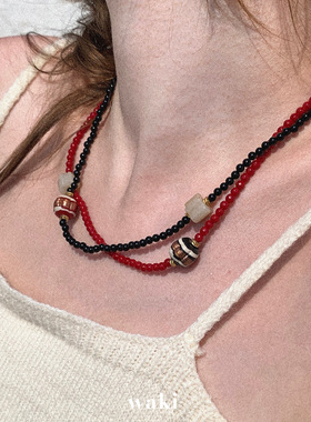 小众玛瑙串珠项链waki海岛度假