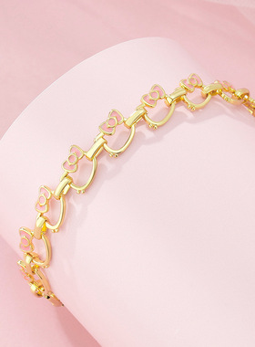 法国coopkoop甜美公主风kitty手链女可爱温柔镂空蝴蝶结手链滴胶