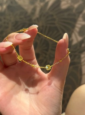 法国coopkoops925银鱼鳞方形手链高颜值复古设计感气质高级感