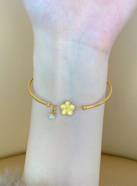 法国coopkoop小桃花珍珠手环女vintage宫廷风古法细手镯送闺蜜