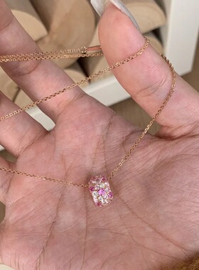 法国coopkoops925银vintage中古风玫瑰庄园满钻项链别致吊坠气质