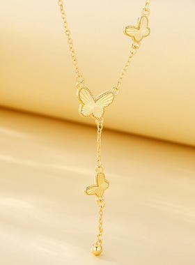 法国coopkoop蝴蝶流苏项链女新款在逃公主颈链小众轻奢气质超仙