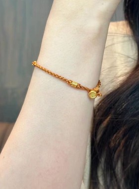 法国coopkoops925银小金鱼手链女小黄鱼锦鲤转运珠编织红绳简约