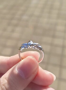 法国coopkoops925银镜莲华高级感莲花通体银戒指中古小众尾戒
